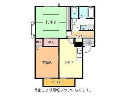 メナージュ(2DK/1階)の間取り写真