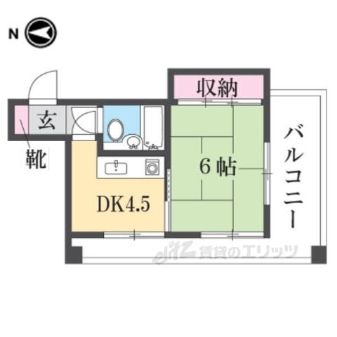ウィンドフォー南本町(1DK/6階)の間取り写真