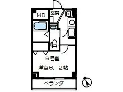 モンターナ元町(1K/3階)の間取り写真