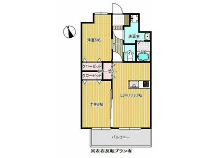 ラ・ドルチェ・ヴィータ中津駅前(2LDK/10階)の間取り写真