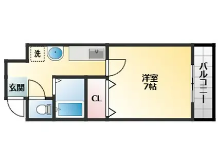 トレイズIII(1K/4階)の間取り写真