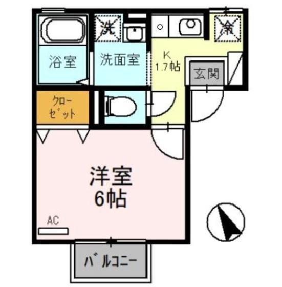 セジュールTANIGAMI(1K/1階)の間取り写真