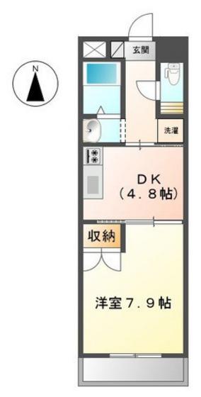 フェアリー西市(1DK/3階)の間取り写真