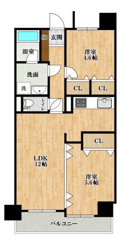 プライムハイツ南花田(2LDK/2階)の間取り写真