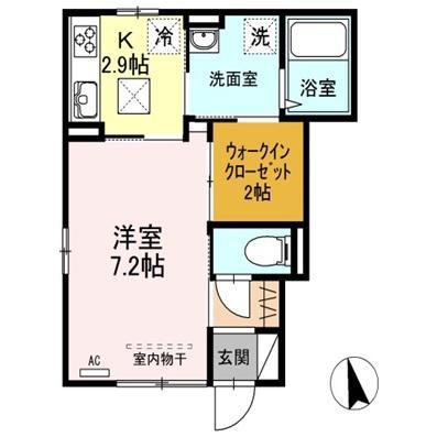 セジュールファミリア(1K/1階)の間取り写真