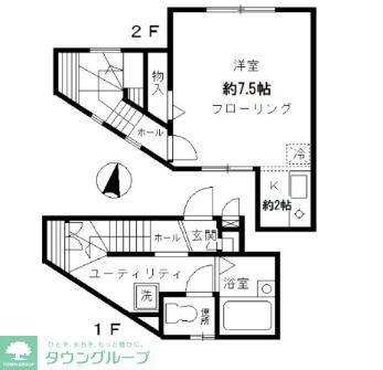 ハウスプラネット(1K/2階)の間取り写真
