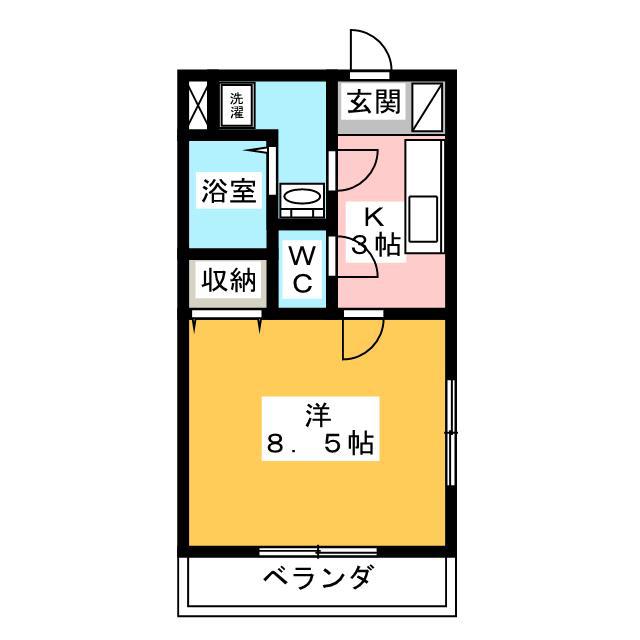 アクティヴI(1K/4階)の間取り写真