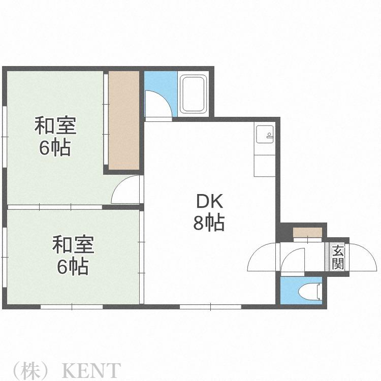パレスビル24(2LDK/3階)の間取り写真