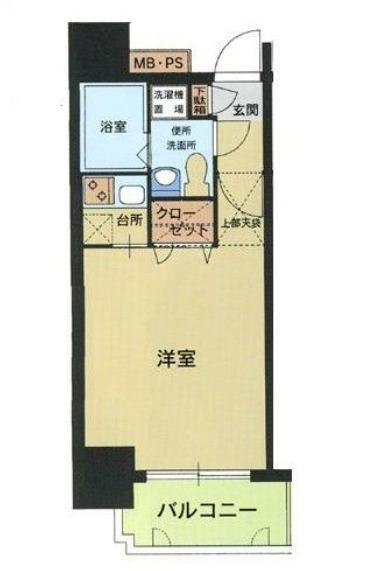 エステート・モア・天神倶楽部(1K/6階)の間取り写真