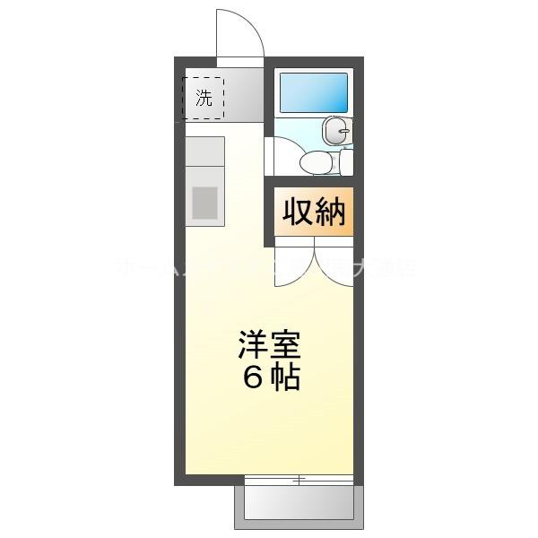 セントラルヒルズB棟(ワンルーム/2階)の間取り写真