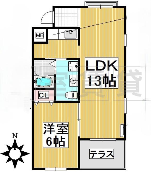 ラパン・ドゥ(1LDK/1階)の間取り写真