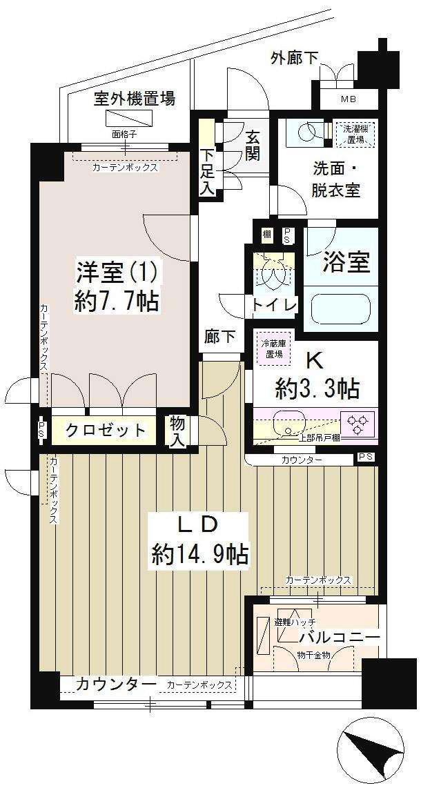 クラッサ初台(1LDK/2階)の間取り写真