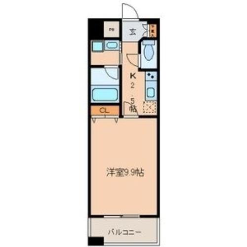 カーサビアンカ東岡崎(1K/10階)の間取り写真