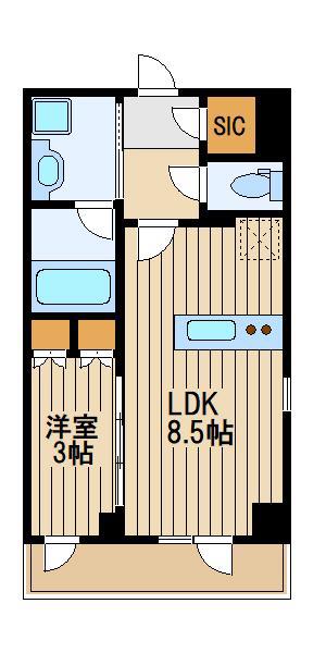 ディオステージ大泉学園ツー(1LDK/2階)の間取り写真