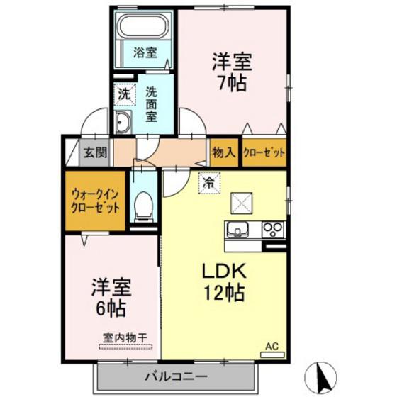 セジュール アサヒガワ(2LDK/1階)の間取り写真