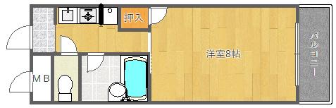 エムハイツ(1K/3階)の間取り写真