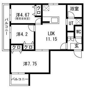 エス.フィールド奏(3LDK/2階)の間取り写真