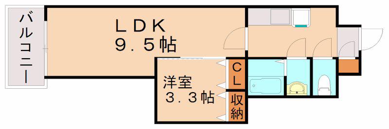 堺町センタービル(1LDK/13階)の間取り写真