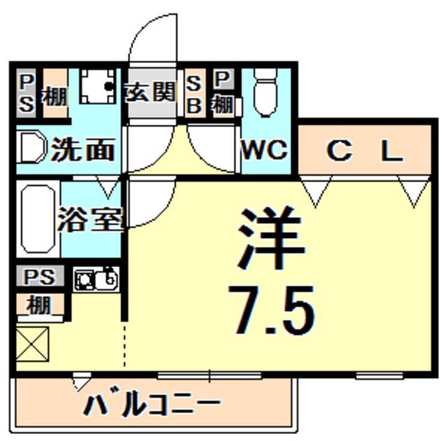 ゴールドウエスト(ワンルーム/3階)の間取り写真