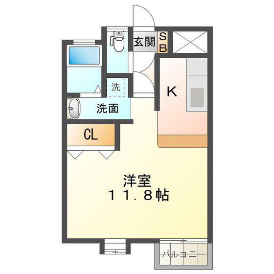 光ハイツフルカワ(1K/1階)の間取り写真
