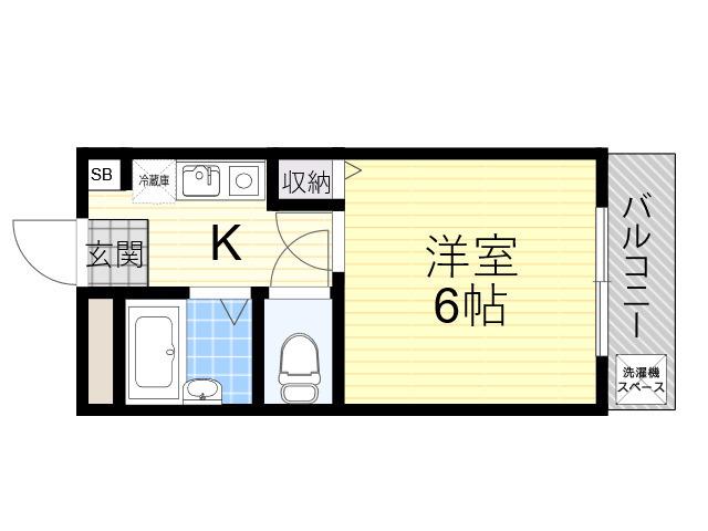 リバティ内代(1K/3階)の間取り写真