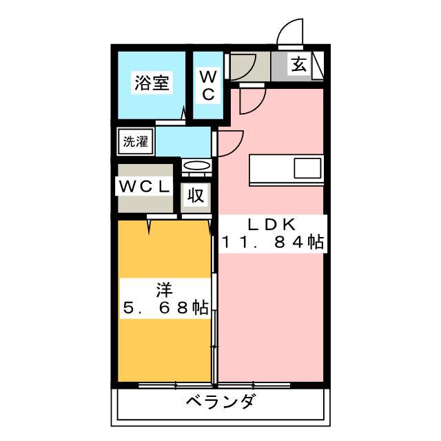 サンリット宮竹(1LDK/3階)の間取り写真