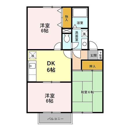 エントピアマルオカ(3DK/2階)の間取り写真