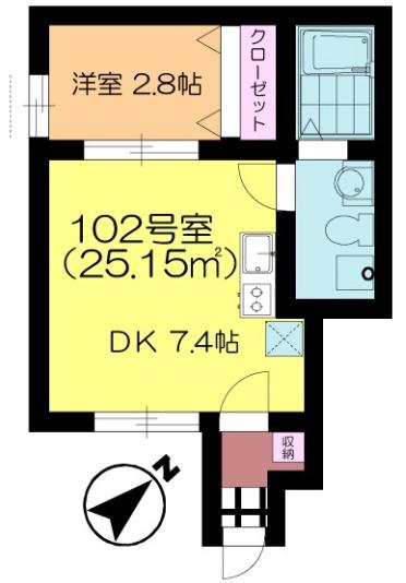 プラーナ蘇我(1K/1階)の間取り写真