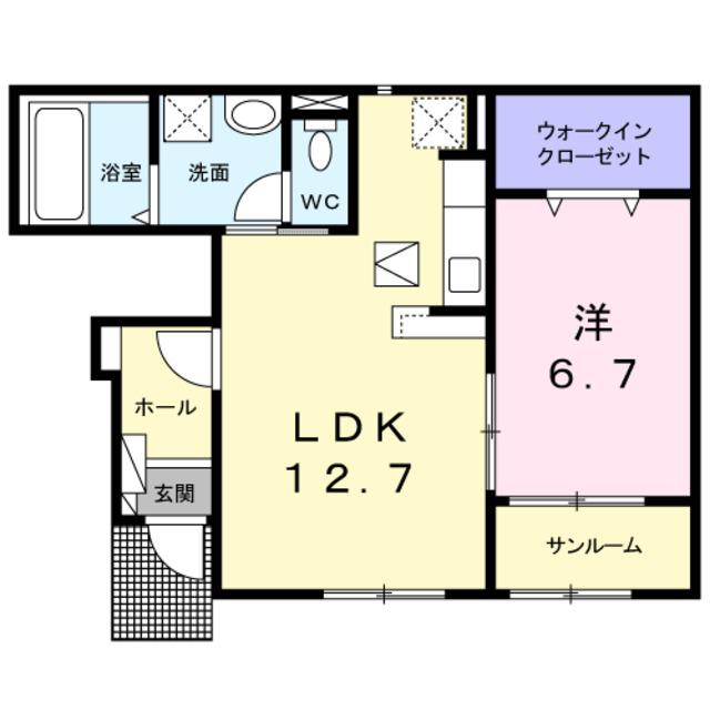 アンソロジ-(1LDK/1階)の間取り写真