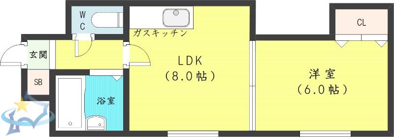 ナチュレ南5条(1LDK/3階)の間取り写真