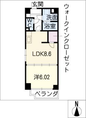 S-FORT津新町(1LDK/1階)の間取り写真