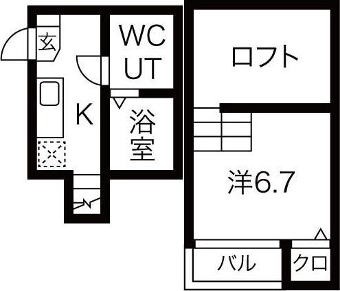 アストリア名駅(1K/1階)の間取り写真