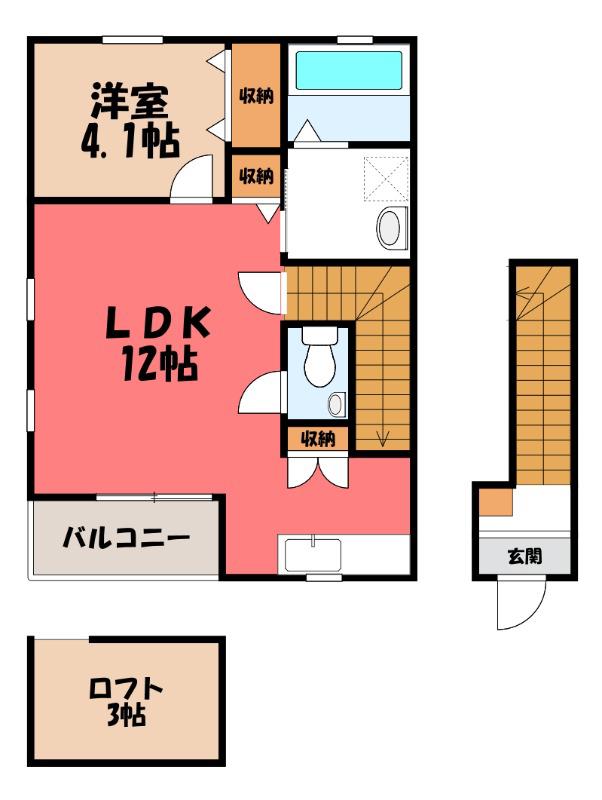 DIAMOND HEAD(1LDK/2階)の間取り写真