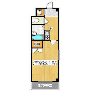 レナジア名古屋芸大前(1K/2階)の間取り写真