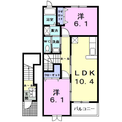 ファインエステート(2LDK/2階)の間取り写真