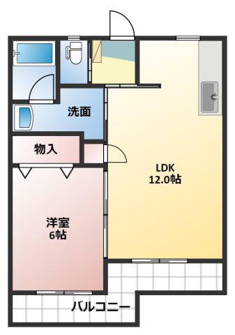 スカイガーデン(1LDK/1階)の間取り写真