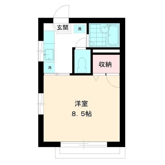 長嶋ハイツ(1K/1階)の間取り写真