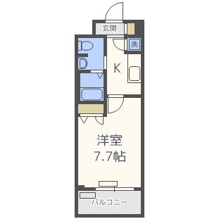 レジュールアッシュ南堀江(1K/9階)の間取り写真