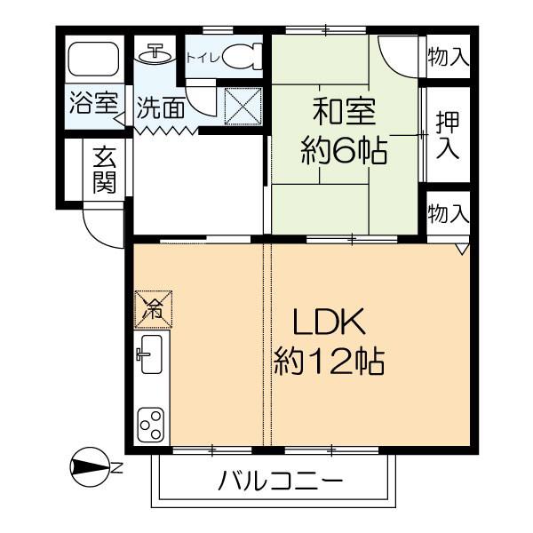 ブランナール武庫I(1LDK/1階)の間取り写真