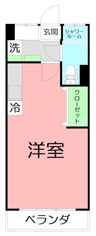 ニュー鵠沼マンション(ワンルーム/1階)の間取り写真