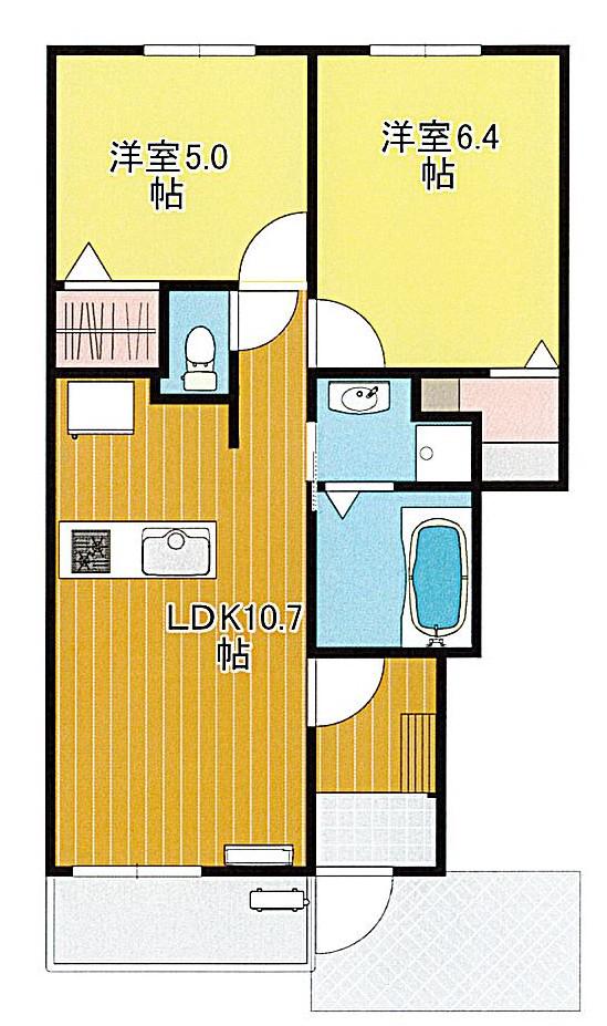 ベル・アベニール1(2LDK/1階)の間取り写真