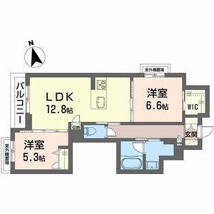 アンティーム(2LDK/3階)の間取り写真