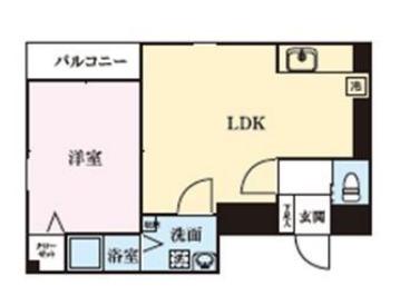 アンジェリークトキワ1(1LDK/2階)の間取り写真