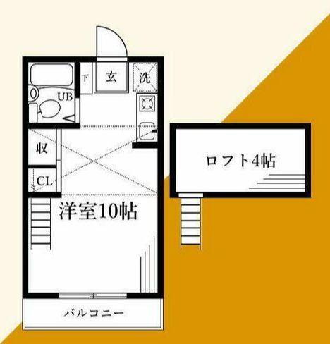 カターラ(ワンルーム/2階)の間取り写真