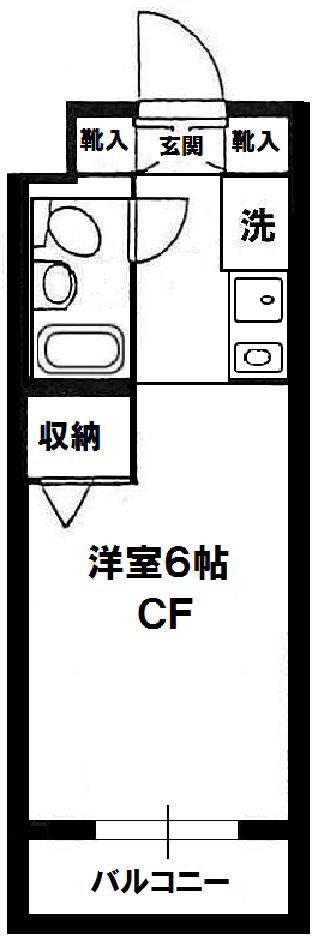 レジオンス上石神井(1K/1階)の間取り写真