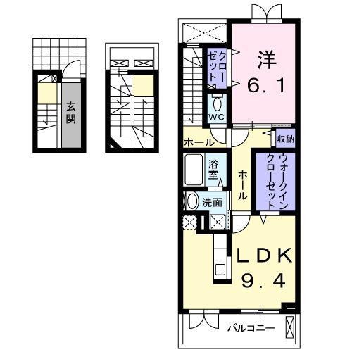 JR東海道本線 浜松駅 バス乗車時間:10分 最寄りバス停で下車 徒歩1分 3階建 築14年(1LDK/3階)の間取り写真