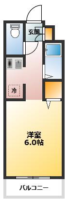 ハイツけやき5番館(1K/3階)の間取り写真