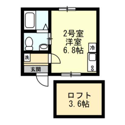 ベイルーム戸塚II(ワンルーム/1階)の間取り写真