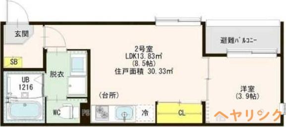 ハーモニーテラス瀬古(1LDK/3階)の間取り写真