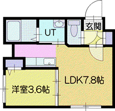 和AIOI(1DK/2階)の間取り写真
